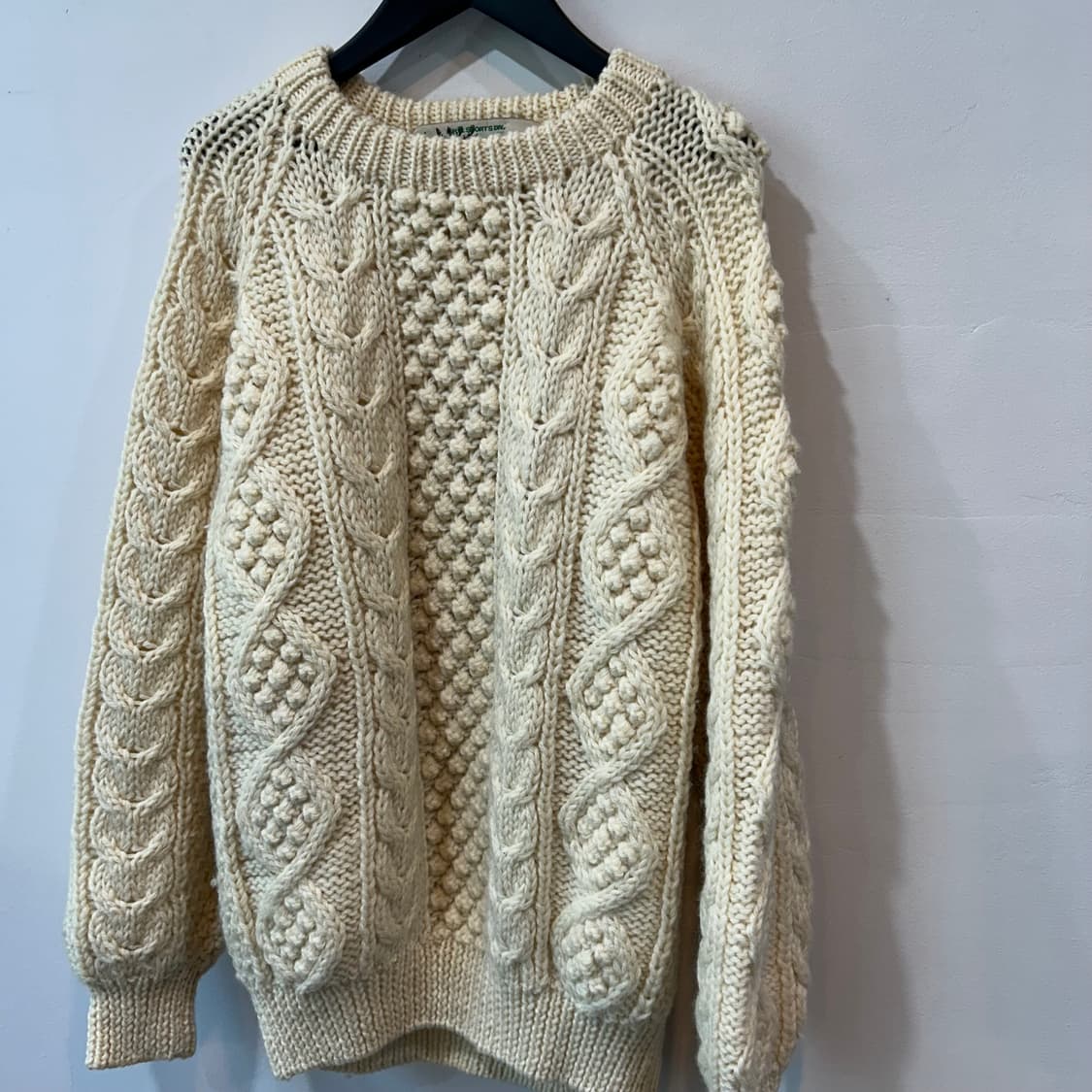 아이보리 케이블 울 니트 상품이미지4