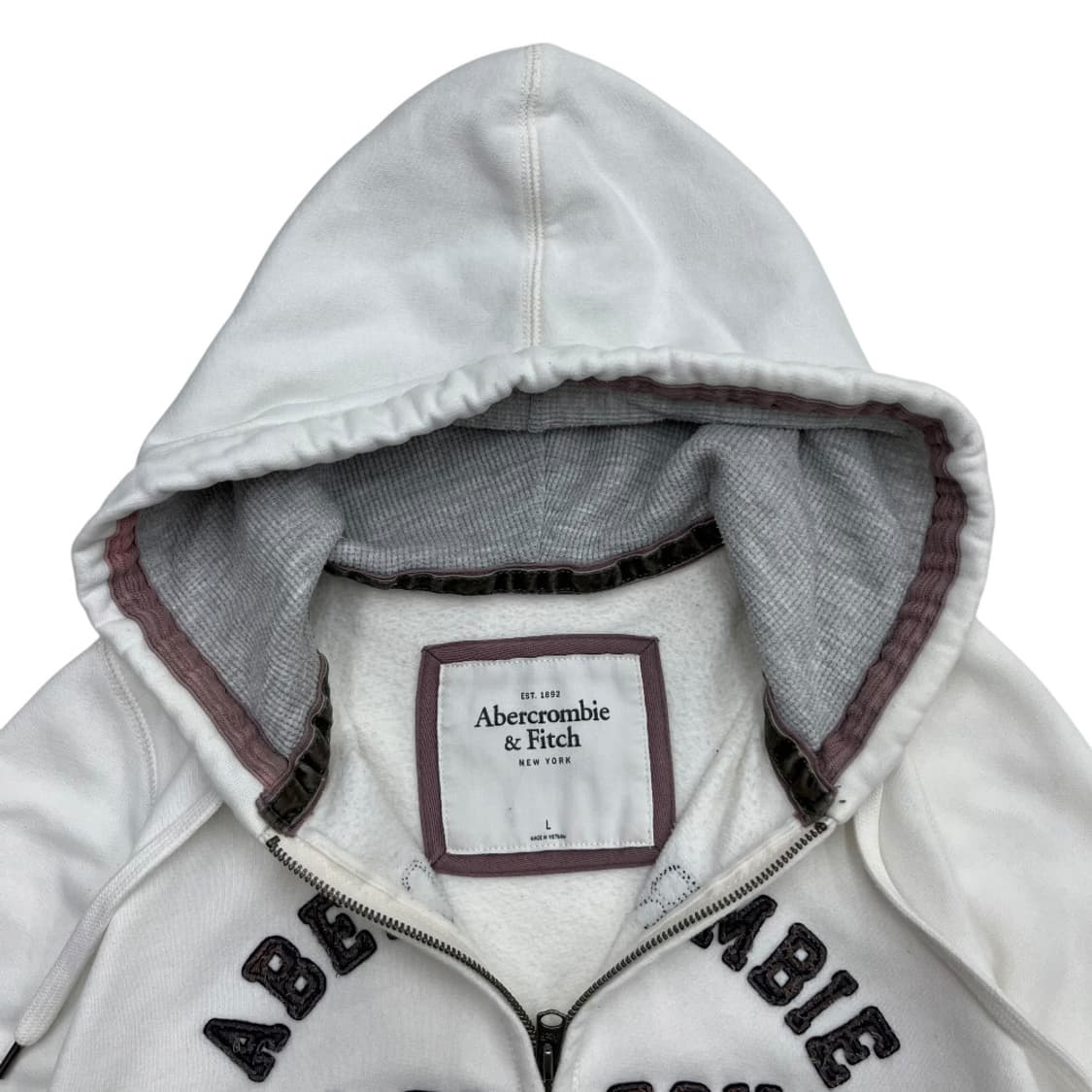 아베크롬비 화이트 후드집업 L 상품이미지5