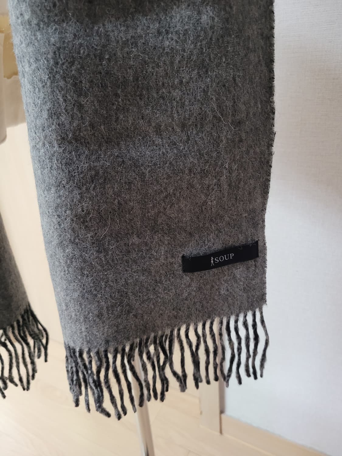 숲 SOUP 양면 울 머플러 그레이/블랙 상품이미지7