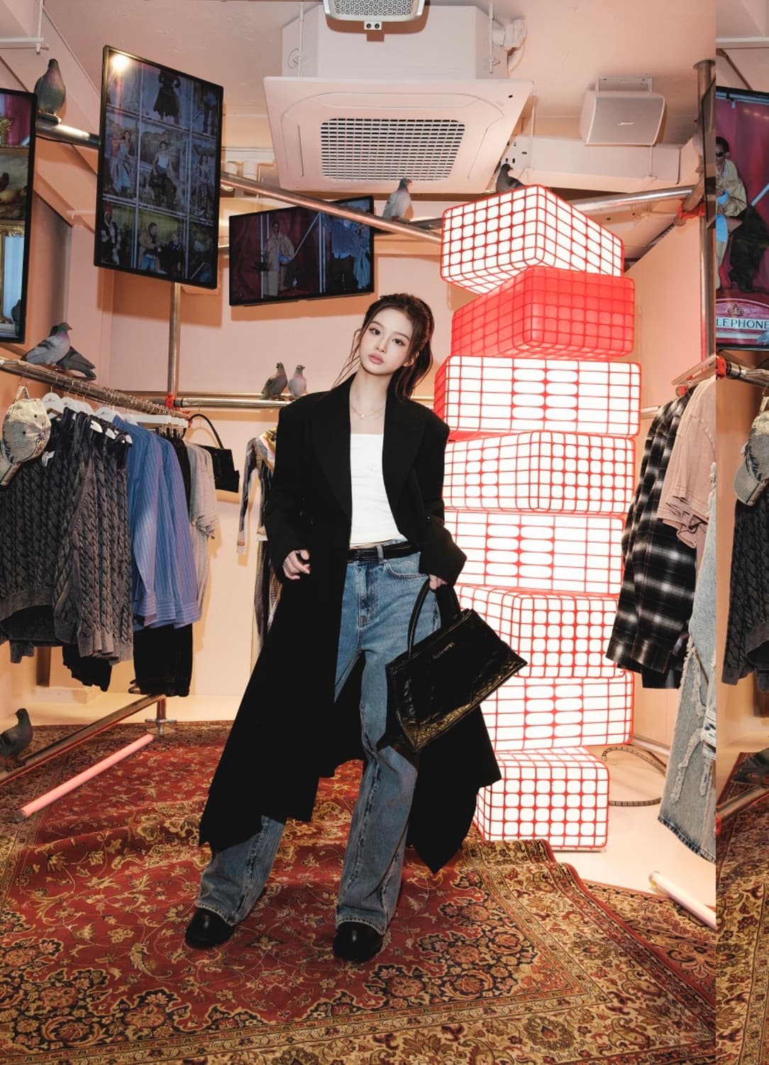 (새상품) H&M 글렌마틴스 블랙 코트 M 사이즈 판매합니다. 상품이미지2