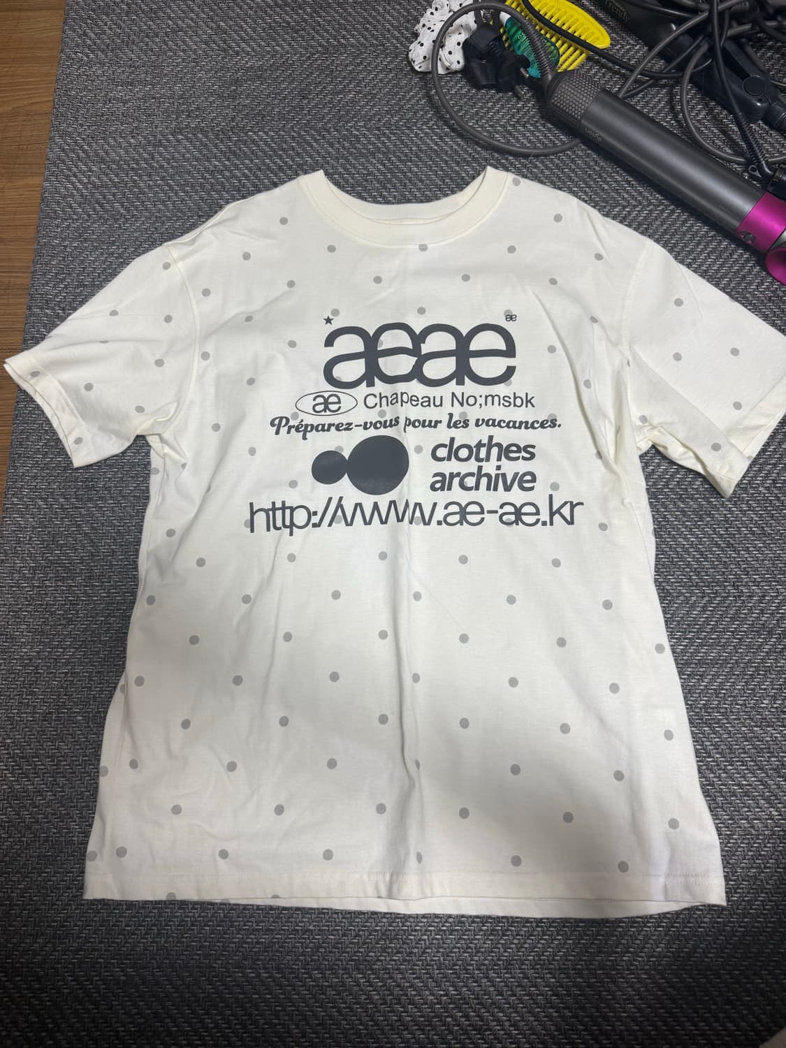 aeae 도트 반팔 크림 0사이즈 상품이미지2
