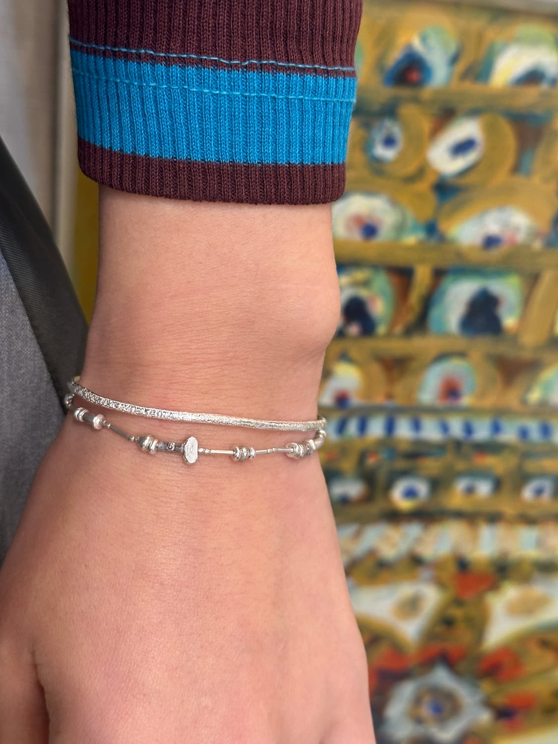 Musta karensilver banding bracelet 상품이미지7