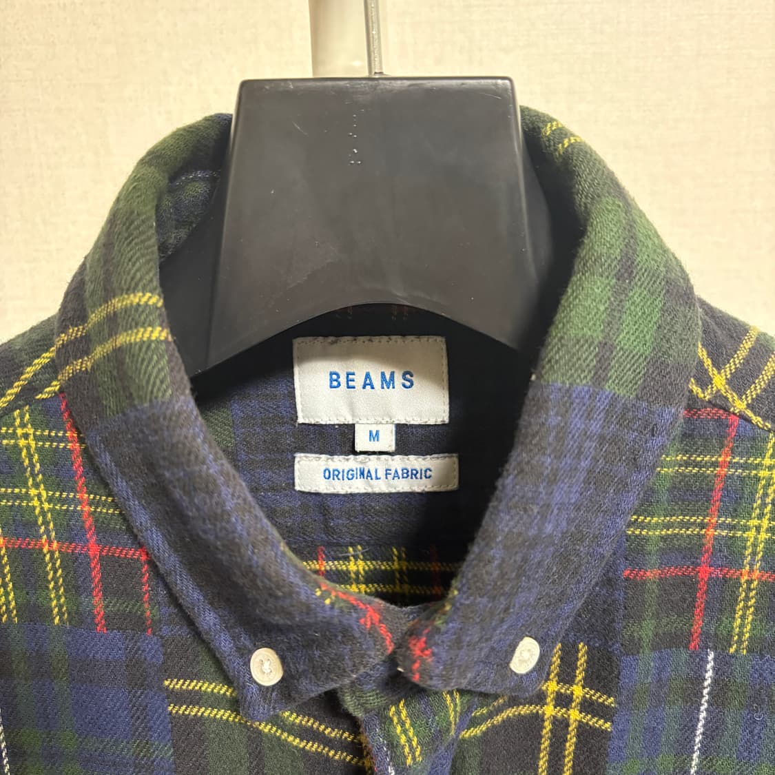 빔즈 오리지널 패브릭 패치워크 플란넬 셔츠 / 네이비, M 상품이미지4