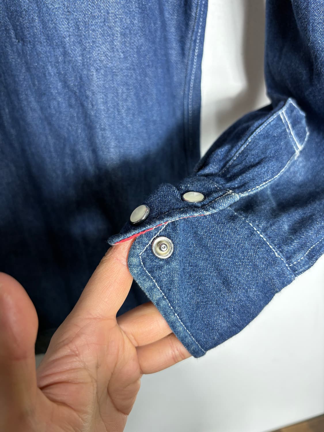 Prms 페이즐리 패턴 웨스턴 진청 데님 셔츠 상품이미지7