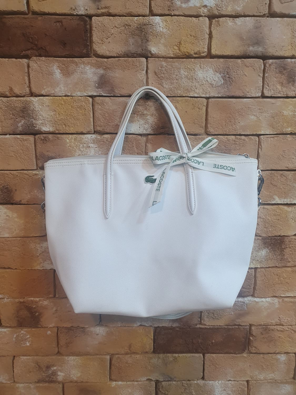 라코스테 화이트 토트백 숄더백 상품이미지1