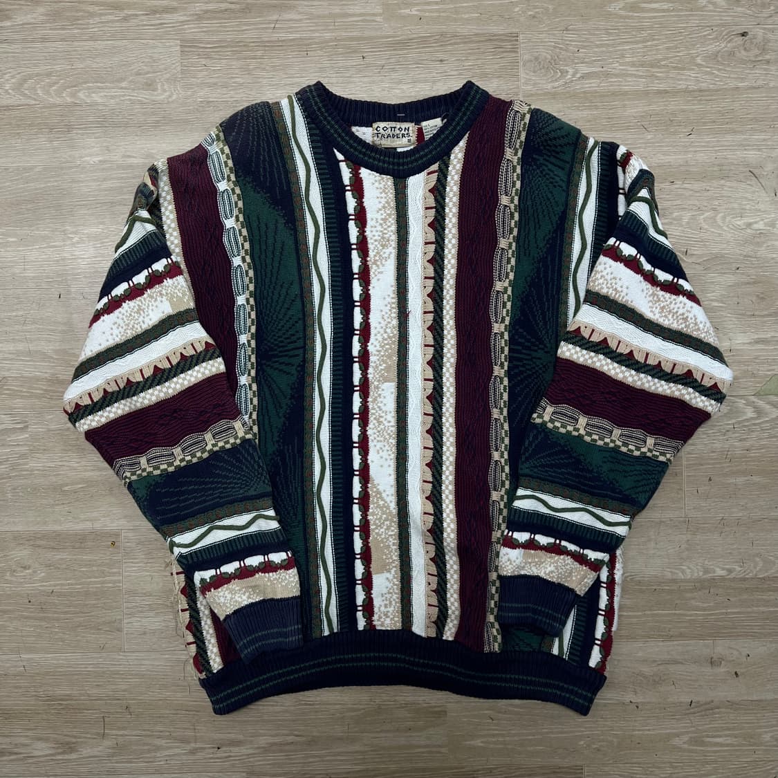 코튼 트레이더스 빈티지 아메카지 패턴 케이블 니트 [멀티] L/105 상품이미지1