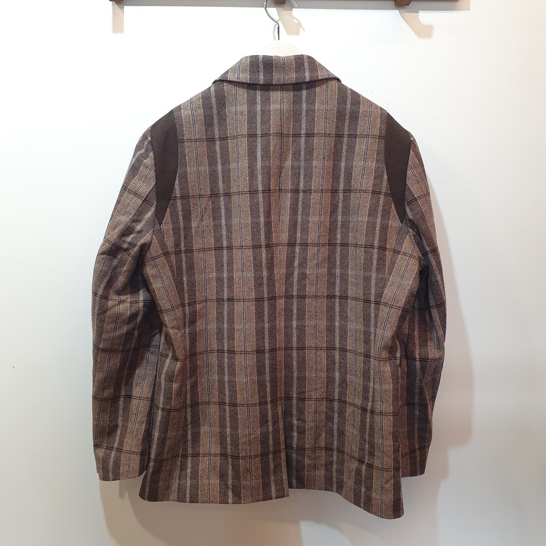 문리 브라운 체크 울 자켓 상품이미지7