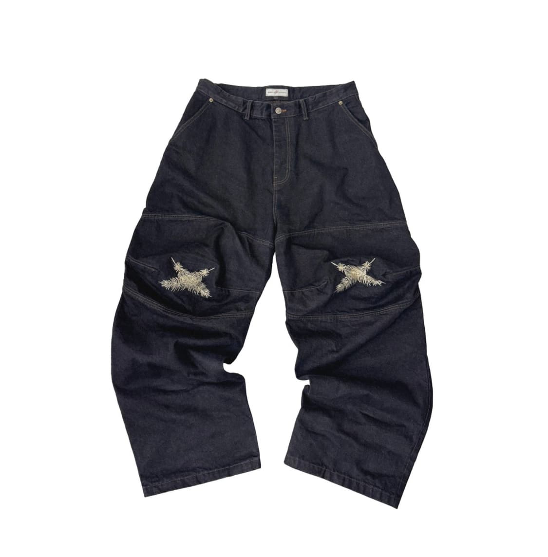아오이로 Ooki Feather Denim Pants - Dark Ind 상품이미지1