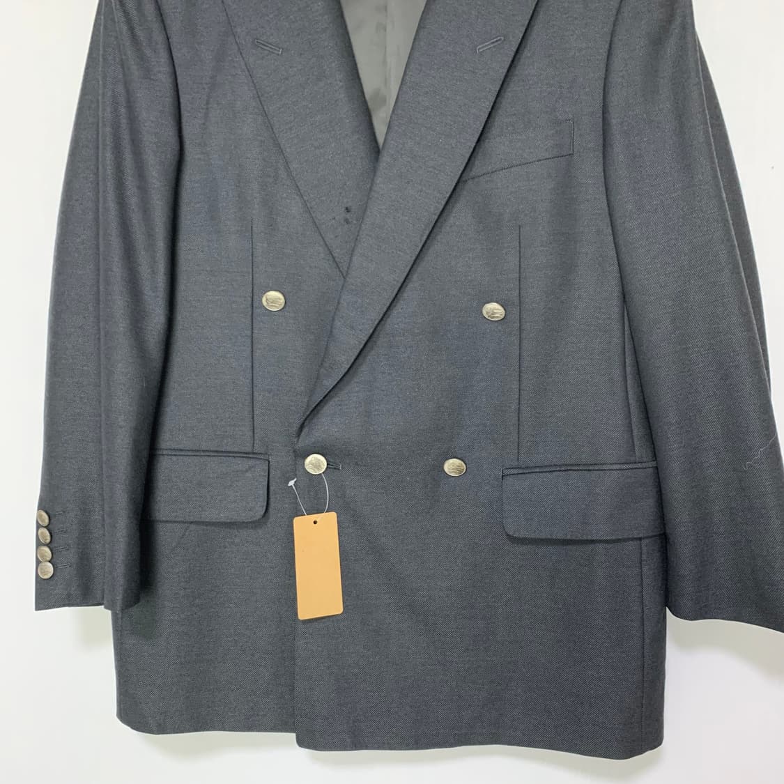 버버리 런던 은장 버튼 차콜 그레이 더블 브레스티드 자켓 블레이저 상품이미지2