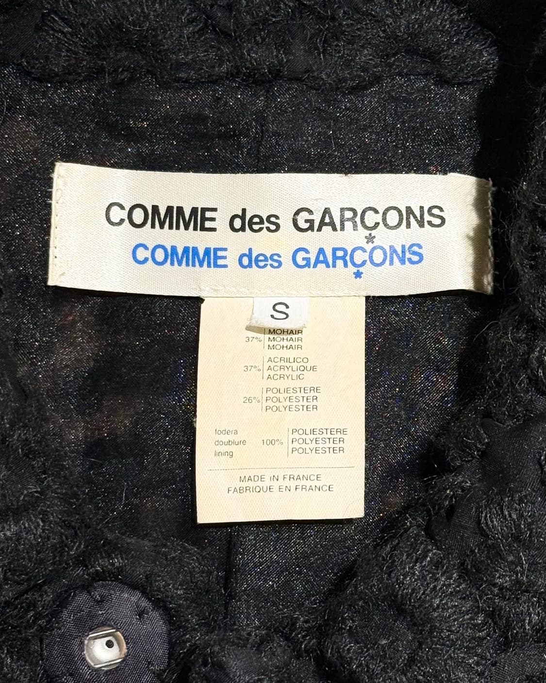 꼼데가르송 블랙 모헤어 블렌드 플라워 자켓 상품이미지7