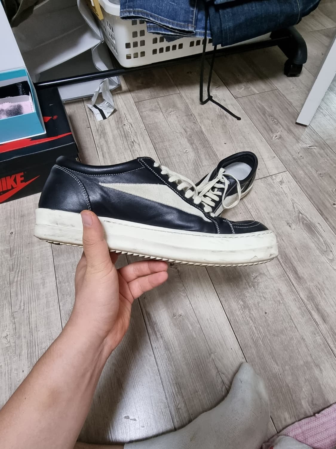 [42.5]릭오웬스 반스 로우 블랙밀크 상품이미지4