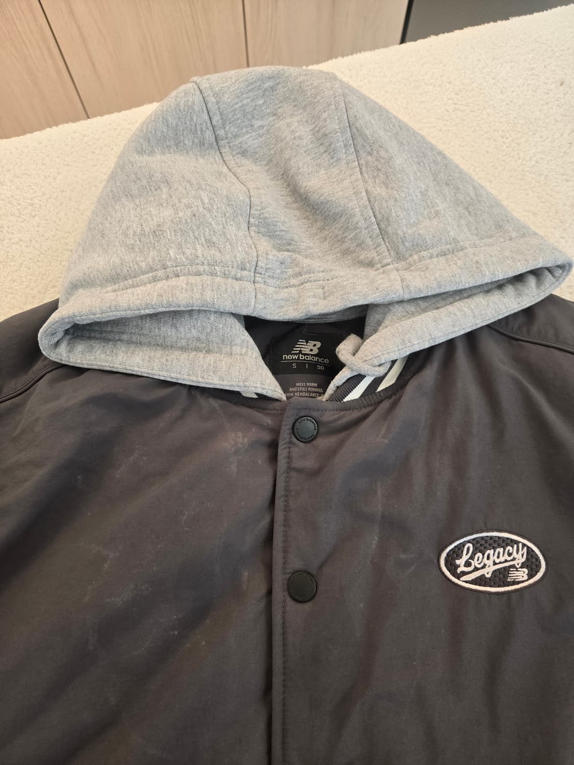 뉴발란스 레거시 후드 바시티 야구점퍼 S 상품이미지2
