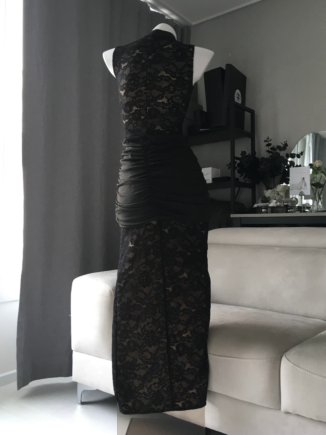 ༒ side-cut lace cheepao dress 상품이미지3