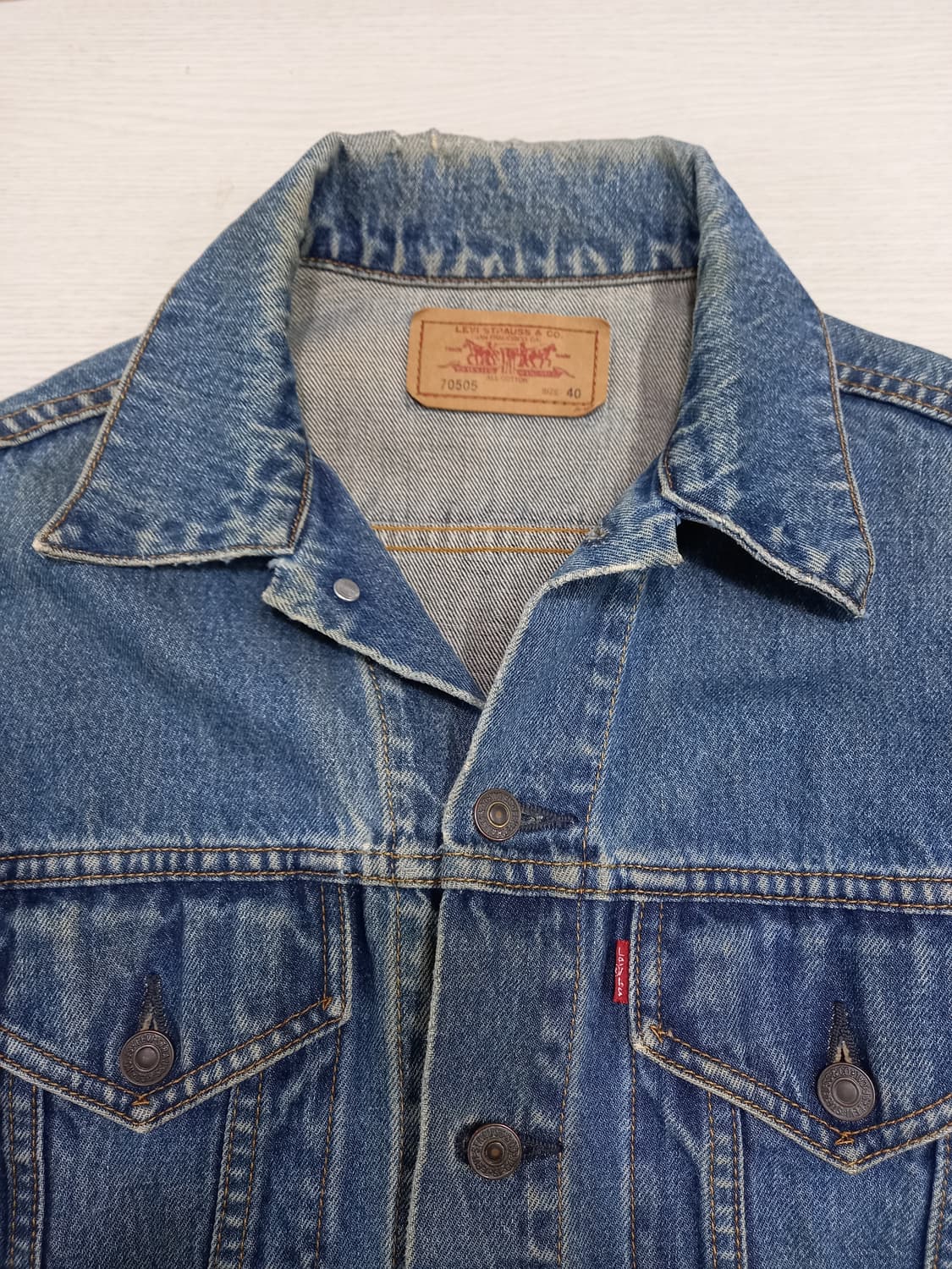 L100 90's 리바이스70505 데님자켓 L-690 상품이미지4