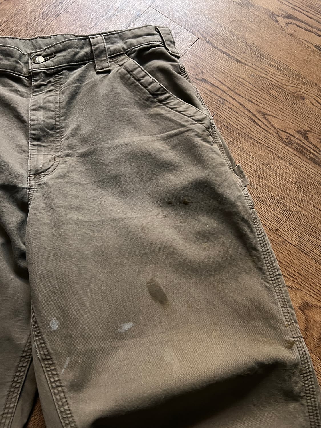 [34]칼하트 USA 더티워싱 라이트브라운 싱글니 워크 팬츠 상품이미지4