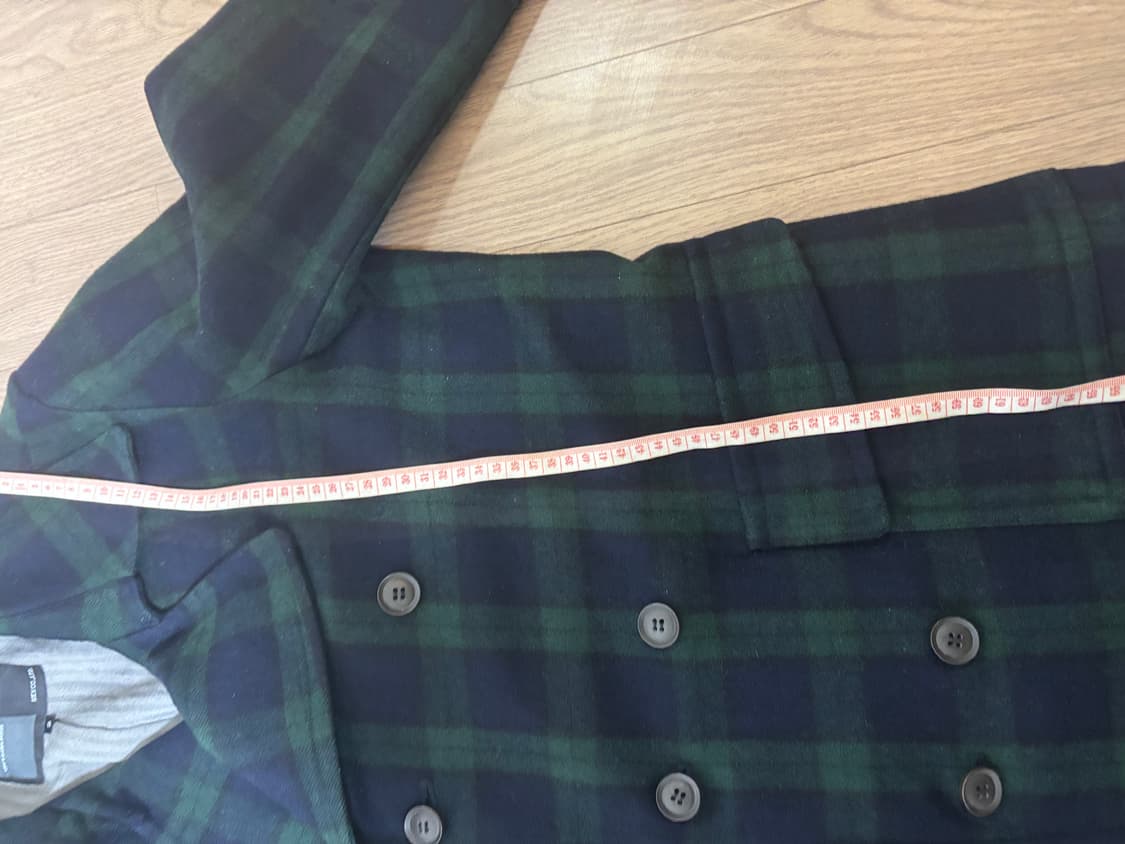 상태최상 모직 울 더블버튼 타탄체크 피코트 남여공용 남s 여L 갸루 상품이미지5