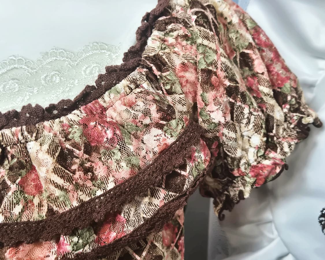 고전 리즈리사 플로럴 라떼갸루 히메카지 블라우스 히메갸루 핀터깔 모리걸 상품이미지3