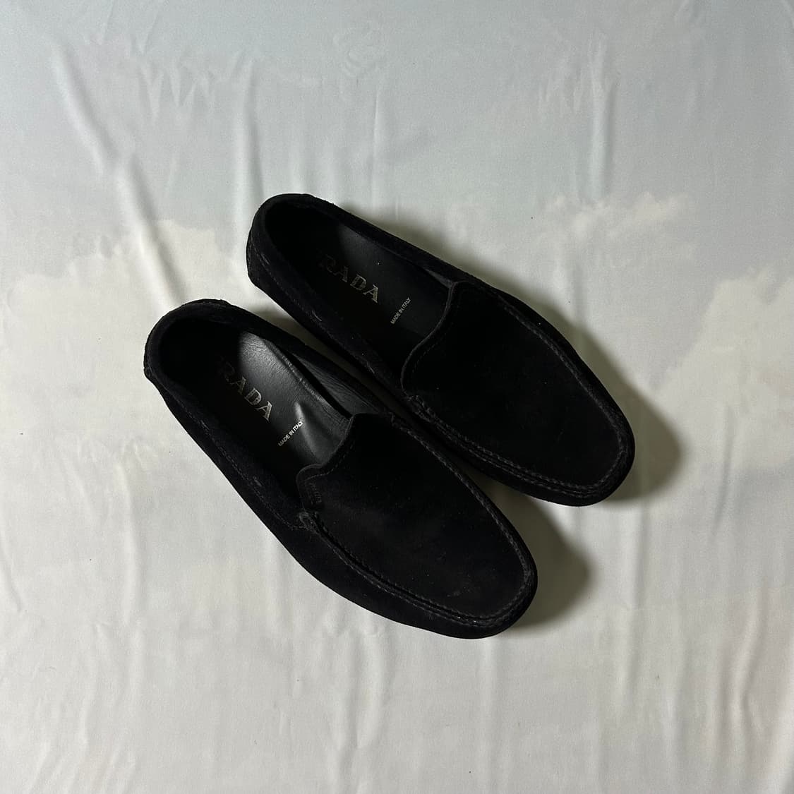 Prada sports suede black flat loafers 상품이미지2
