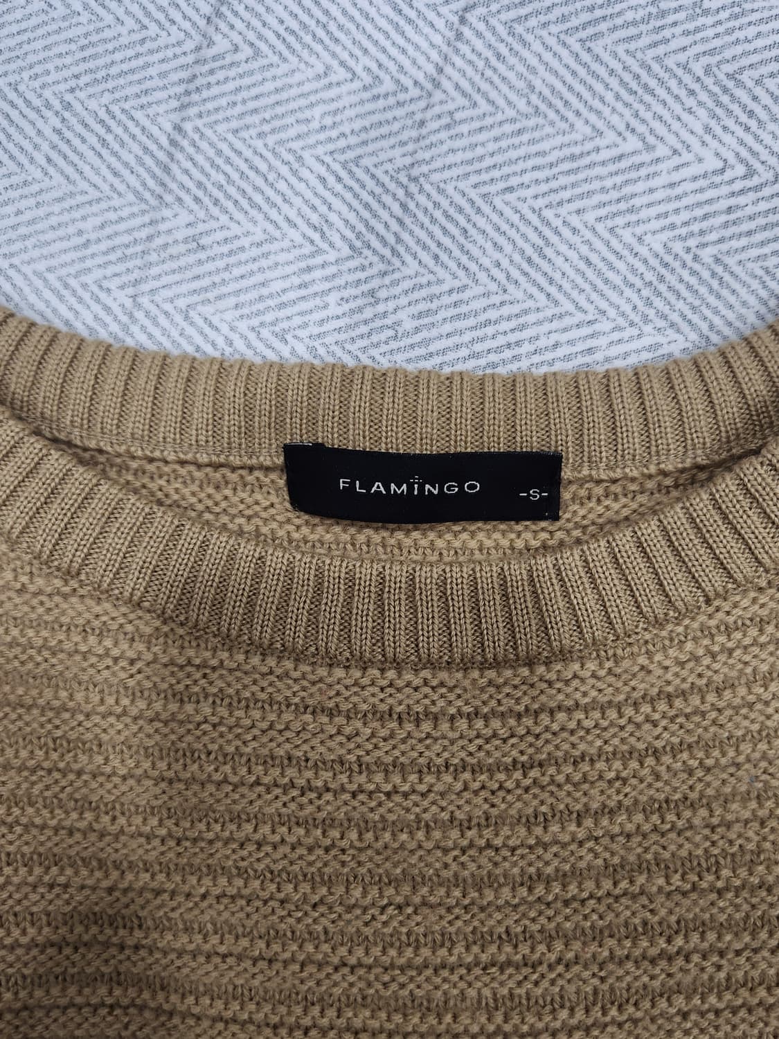플라밍고 골지 니트 베이지 여성 90~95사이즈 상품이미지5