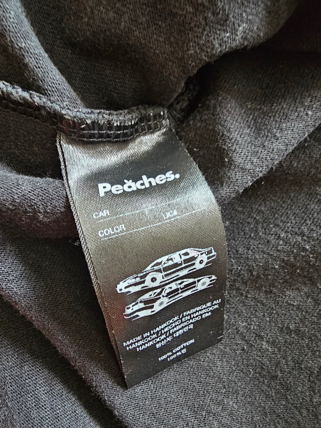 Peaches 피치스 블랙 로고 반팔티 L
 상품이미지3