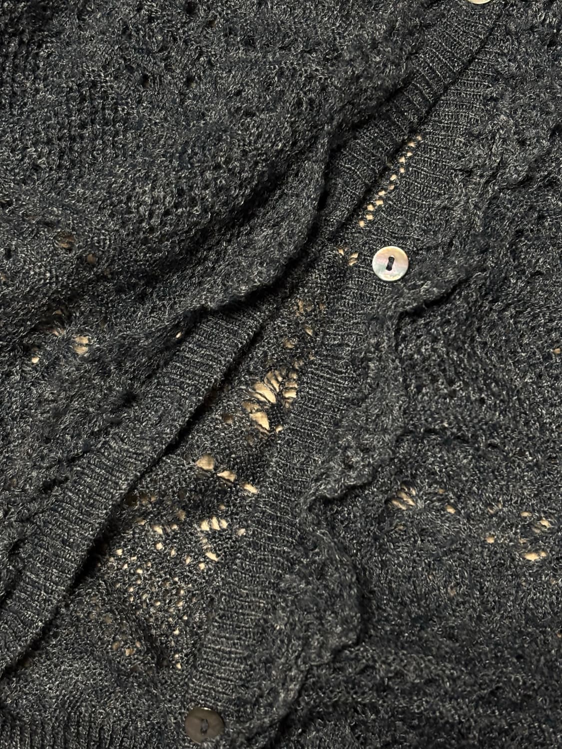 일본 빈티지 펀칭 니트 가디건  상품이미지6