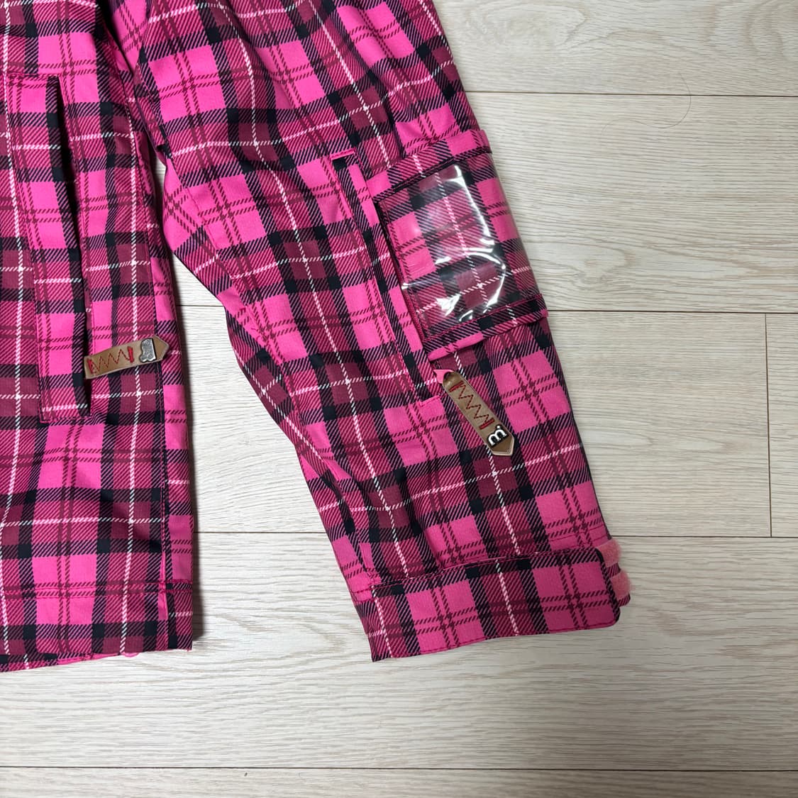 핑크 체크 스키 자켓 상품이미지2