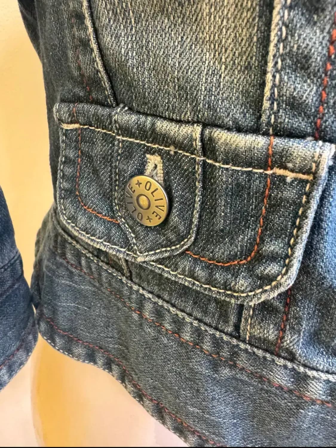 올리브데올리브 크롭 데님자켓/여성스러운 핏/봄가을 아우터 상품이미지4