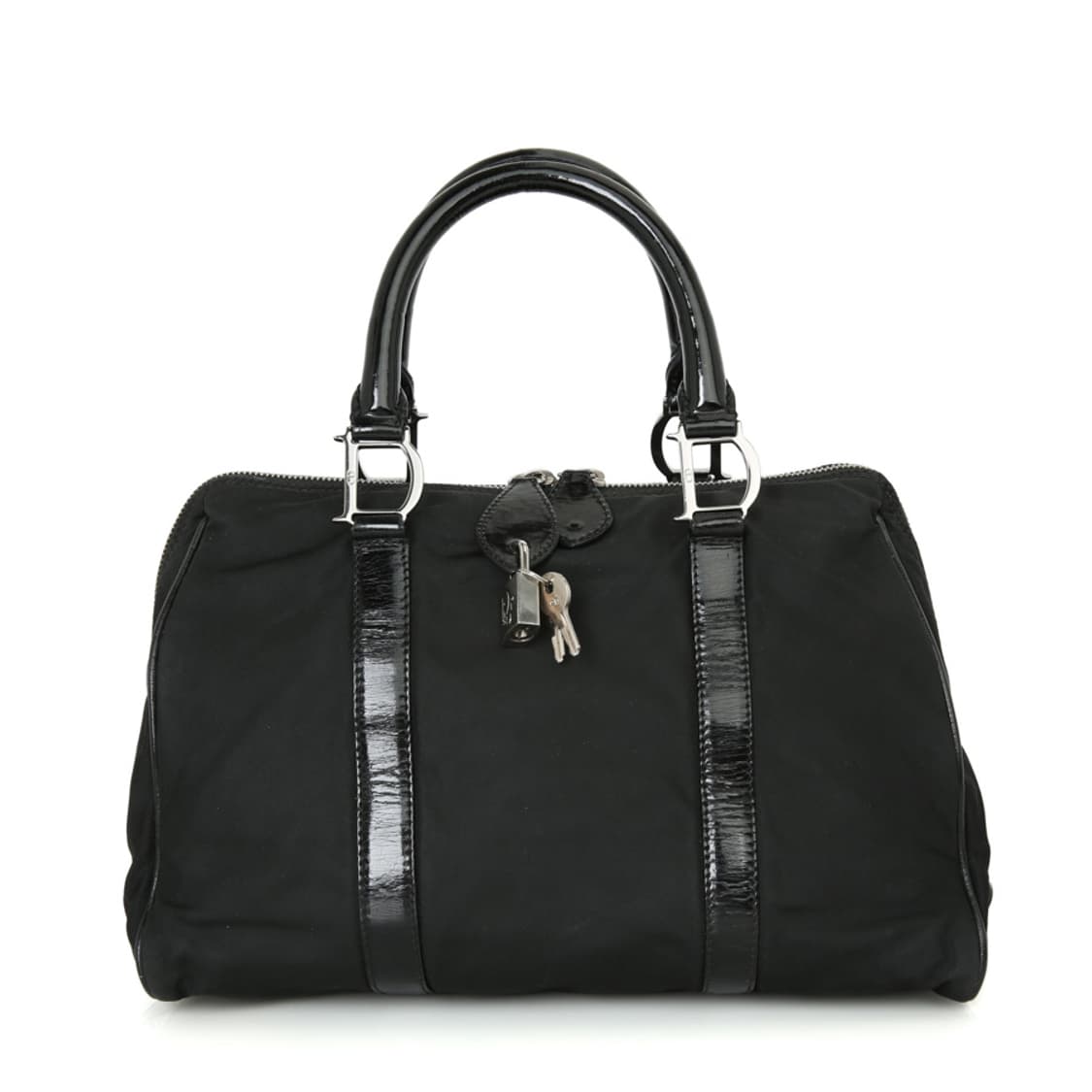 디올 빈티지 블랙 보스턴백 나일론 스몰 볼링백 토트 상품이미지1