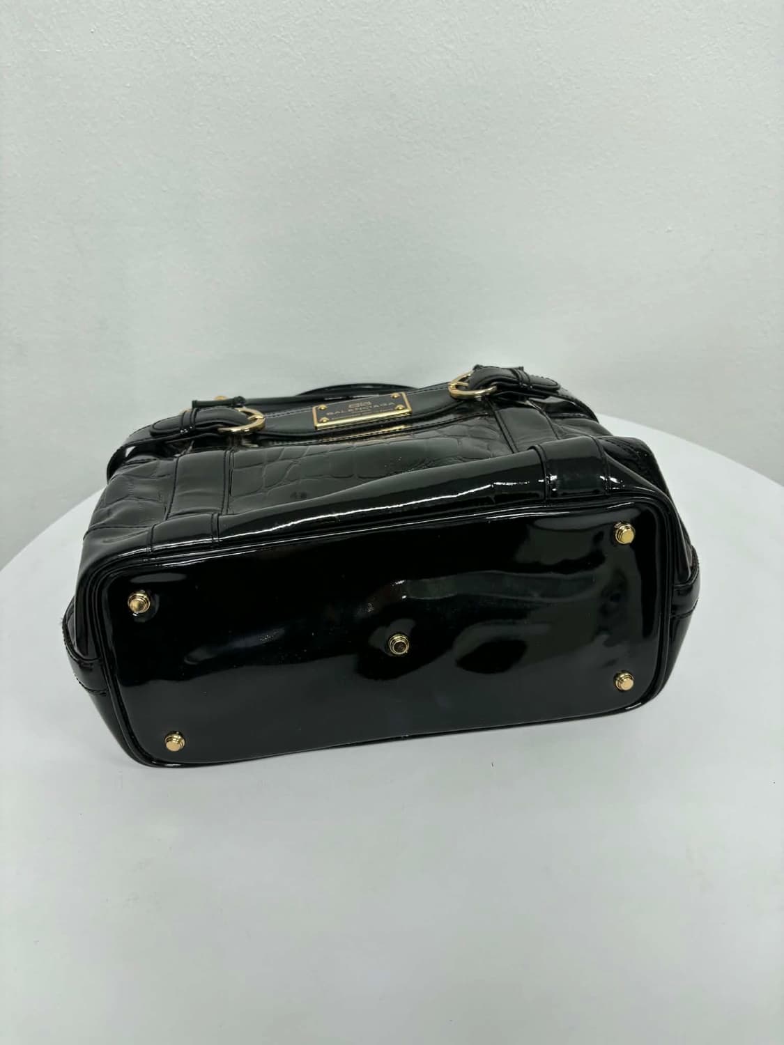 발렌시아가 블랙 BB 크로커다일 엠보 숄더백 토트백 상품이미지3
