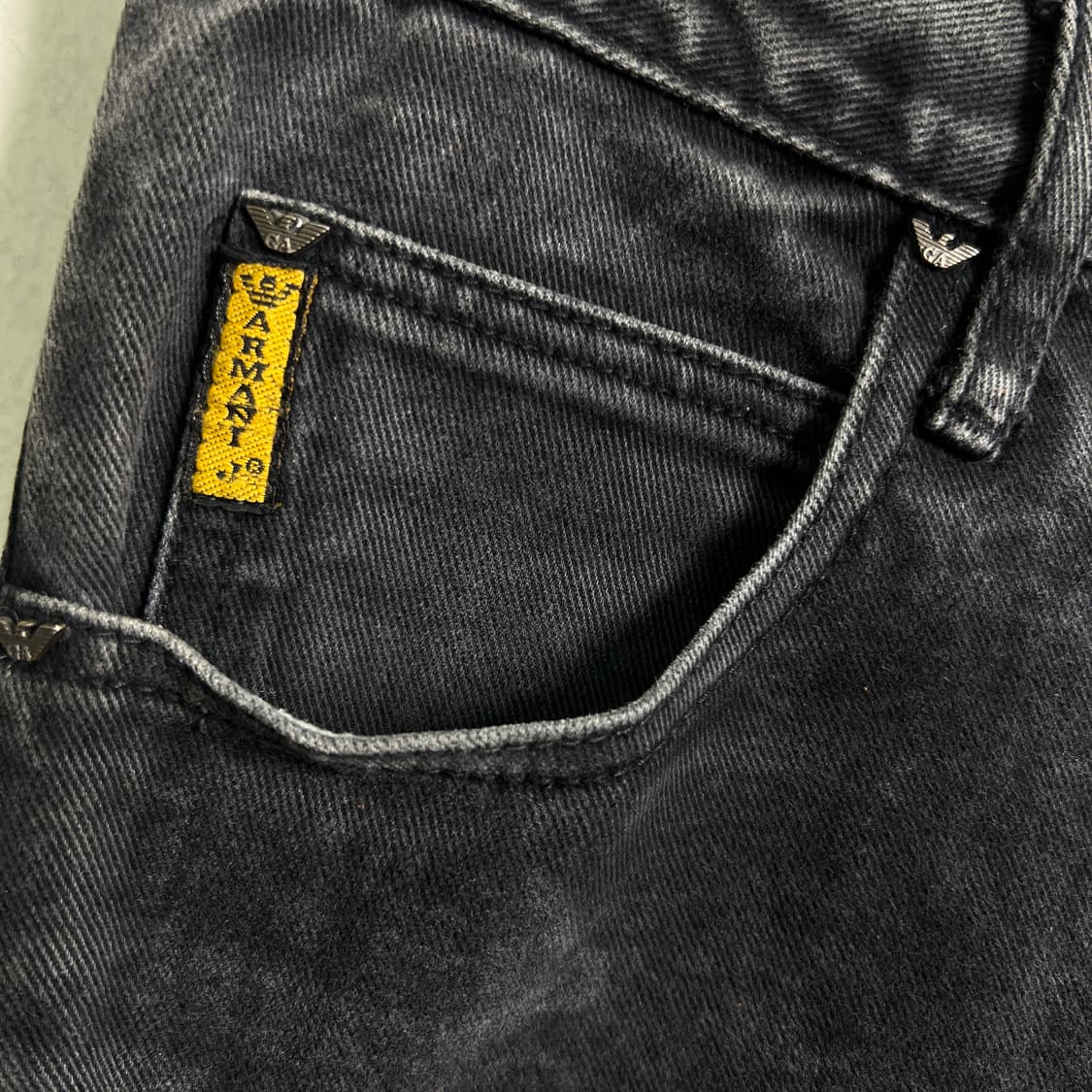 아르마니 진스 몰스킨 블랙 데님 팬츠 32 상품이미지6