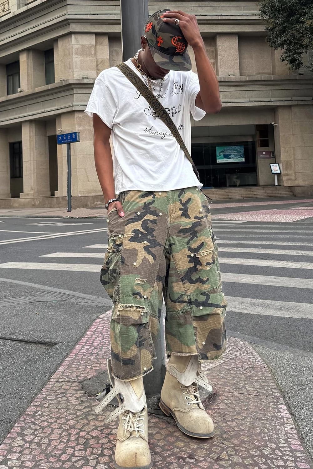 스팁씨 카모 진주 버뮤다 팬츠 반바지 쇼츠 L 상품이미지2