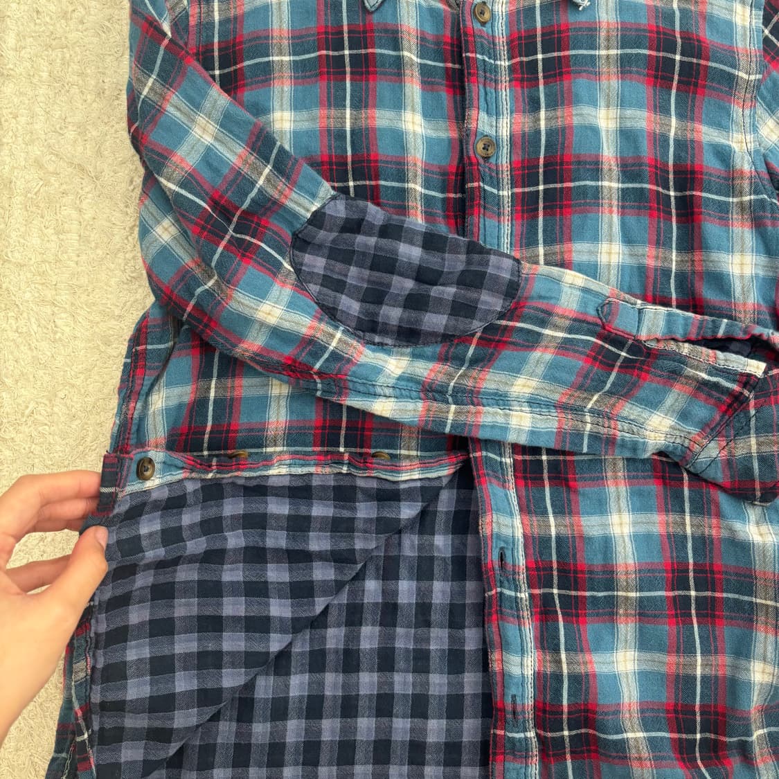 United colors of Benetton 베네통 블루 체크 셔츠 상품이미지3