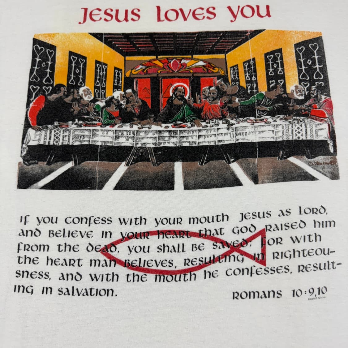 빈티지 90s 최후의 만찬 티셔츠 Jesus Love You 상품이미지4