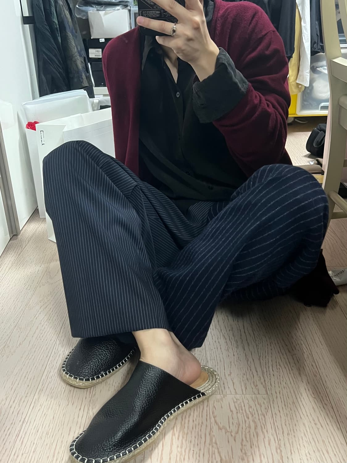 enfold 네이비 스트라이프 트라우저 상품이미지10