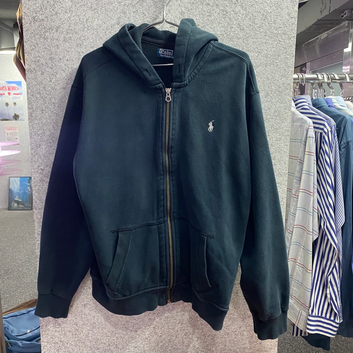 폴로 랄프로렌 코튼 네이비 후드집업 B4659 상품이미지2