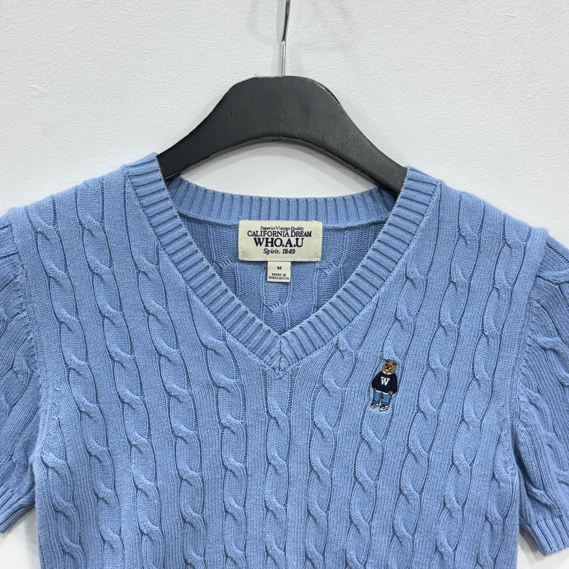 후아유 WHO.A.U 케이블 반팔 니트 반팔티 상품이미지3