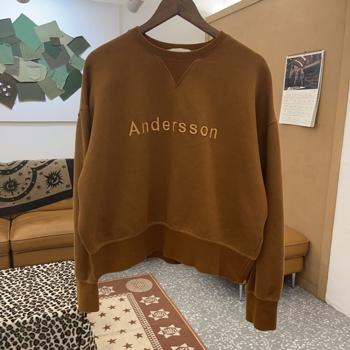 앤더슨벨 빈티지 레트로 캐주얼 빅로고 기모 맨투맨 L C09692 상품이미지3