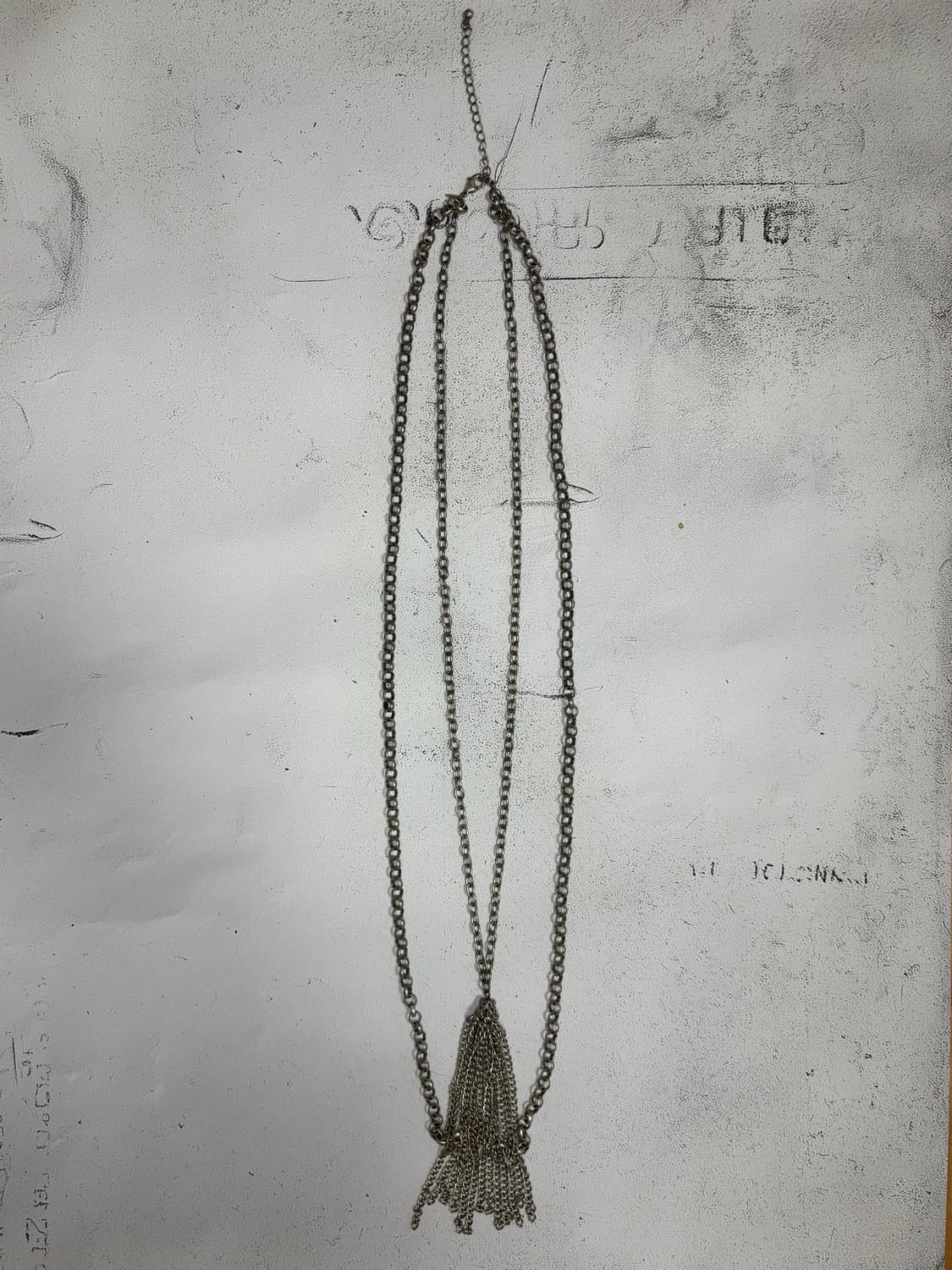 Silver tone chain fringe necklace 상품이미지1