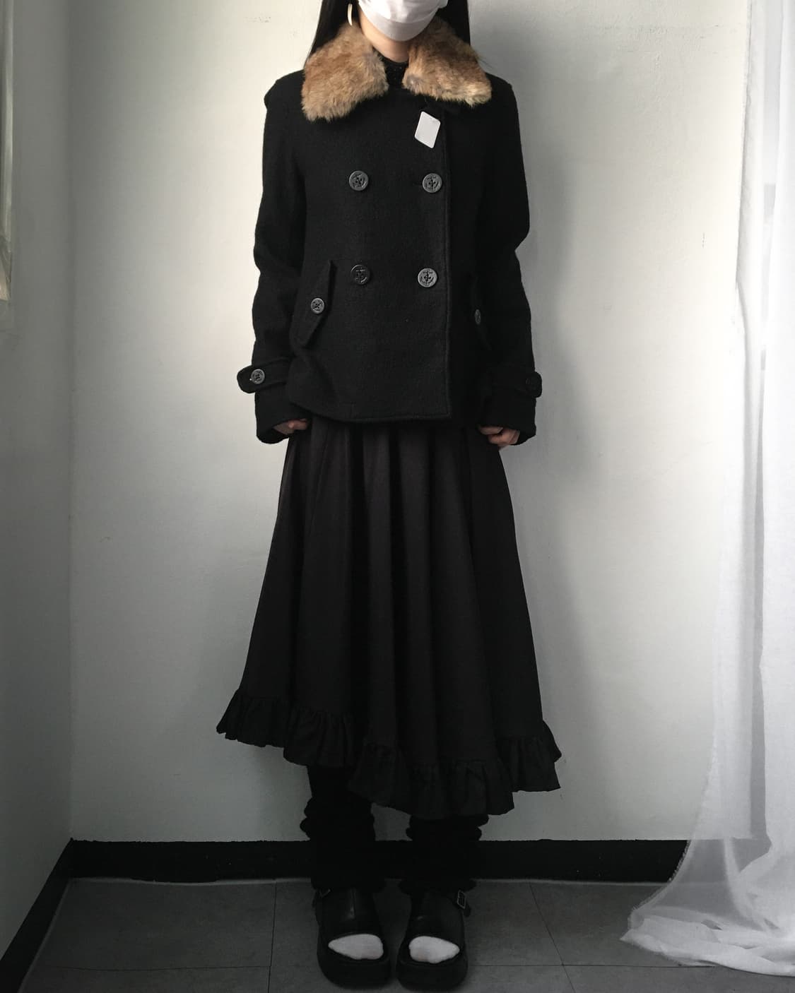 Frill unbalanced long skirt 상품이미지4