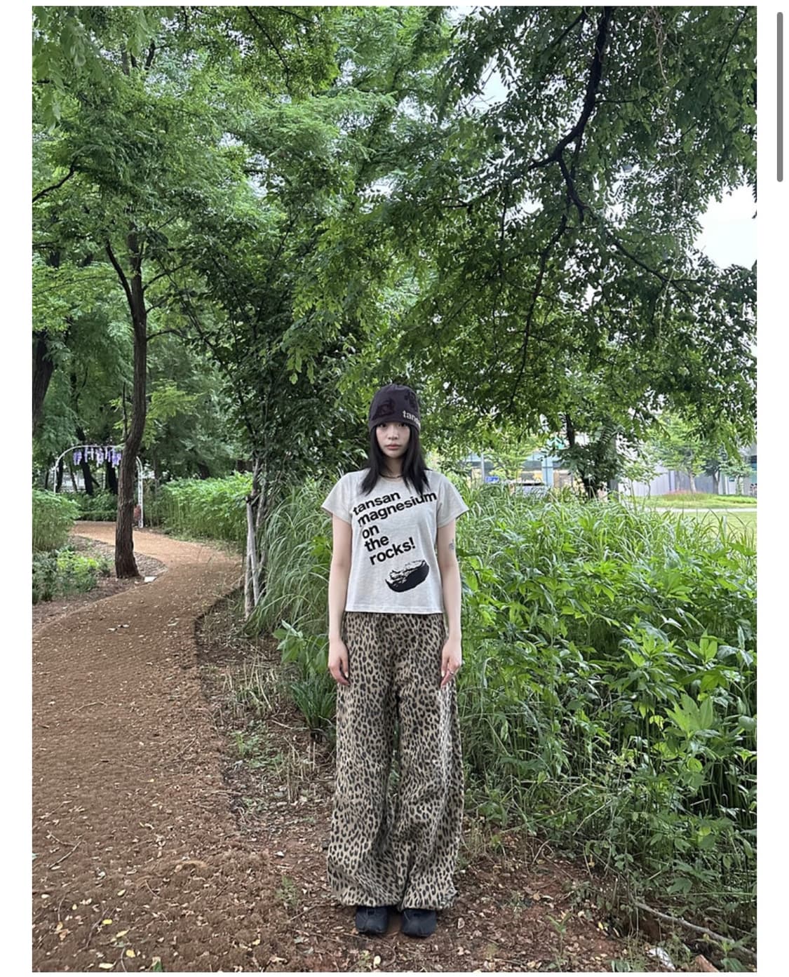 자카드 핸드 그립 비니 차콜 상품이미지3