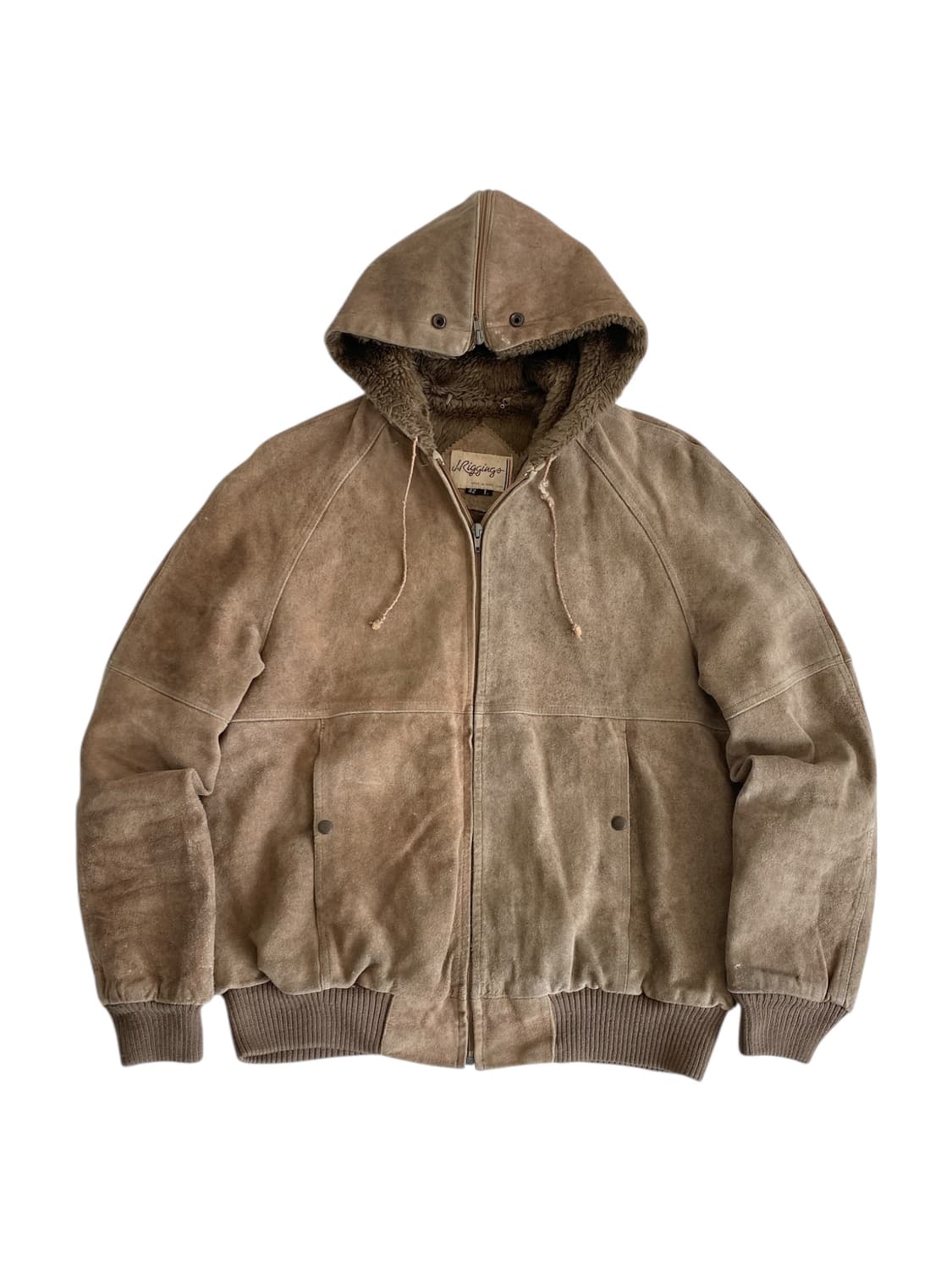 8-90's J.Riggings 스웨이드 보아-린넨 후드 자켓 상품이미지1