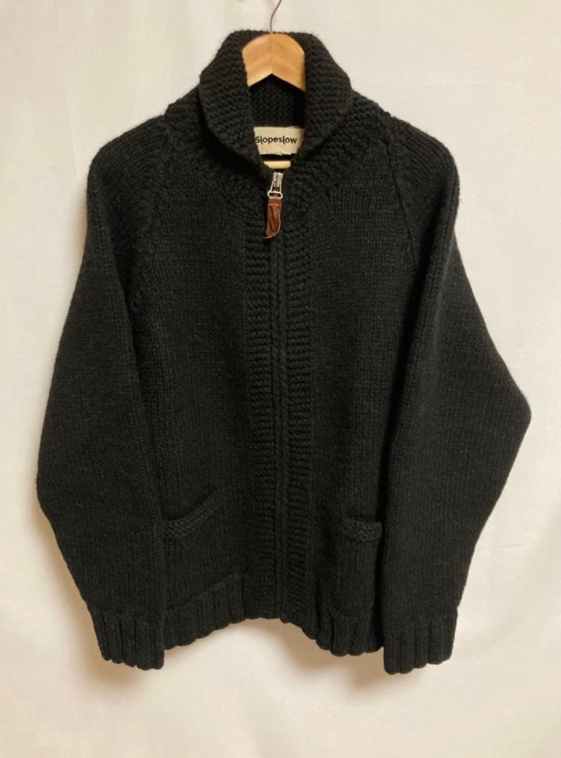 슬로프슬로우 핸드니팅 코위챤 스웨터 블랙 상품이미지1