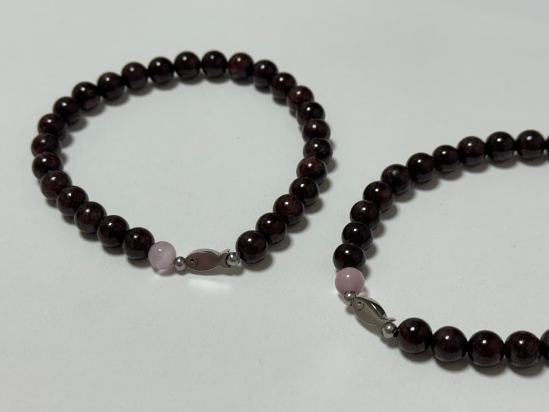 천연석 가넷 물고기 원석팔찌 상품이미지1