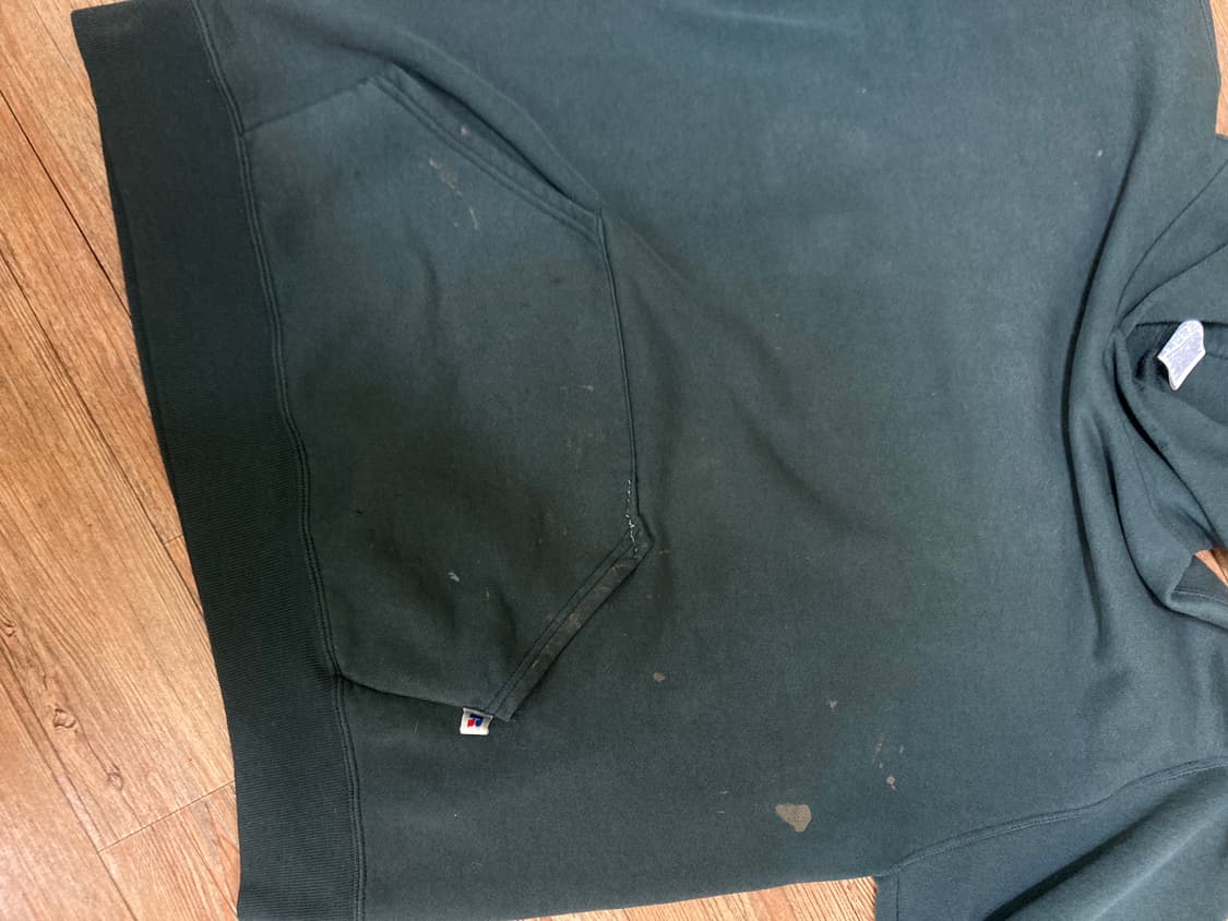 90s 러셀 후드 세이지그린 페인팅 상품이미지5