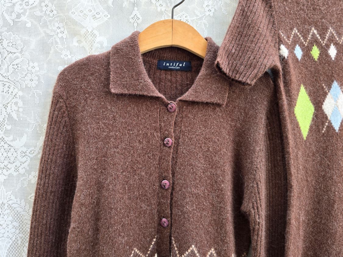 재팬브랜드 아가일 니트 투피스 상품이미지5