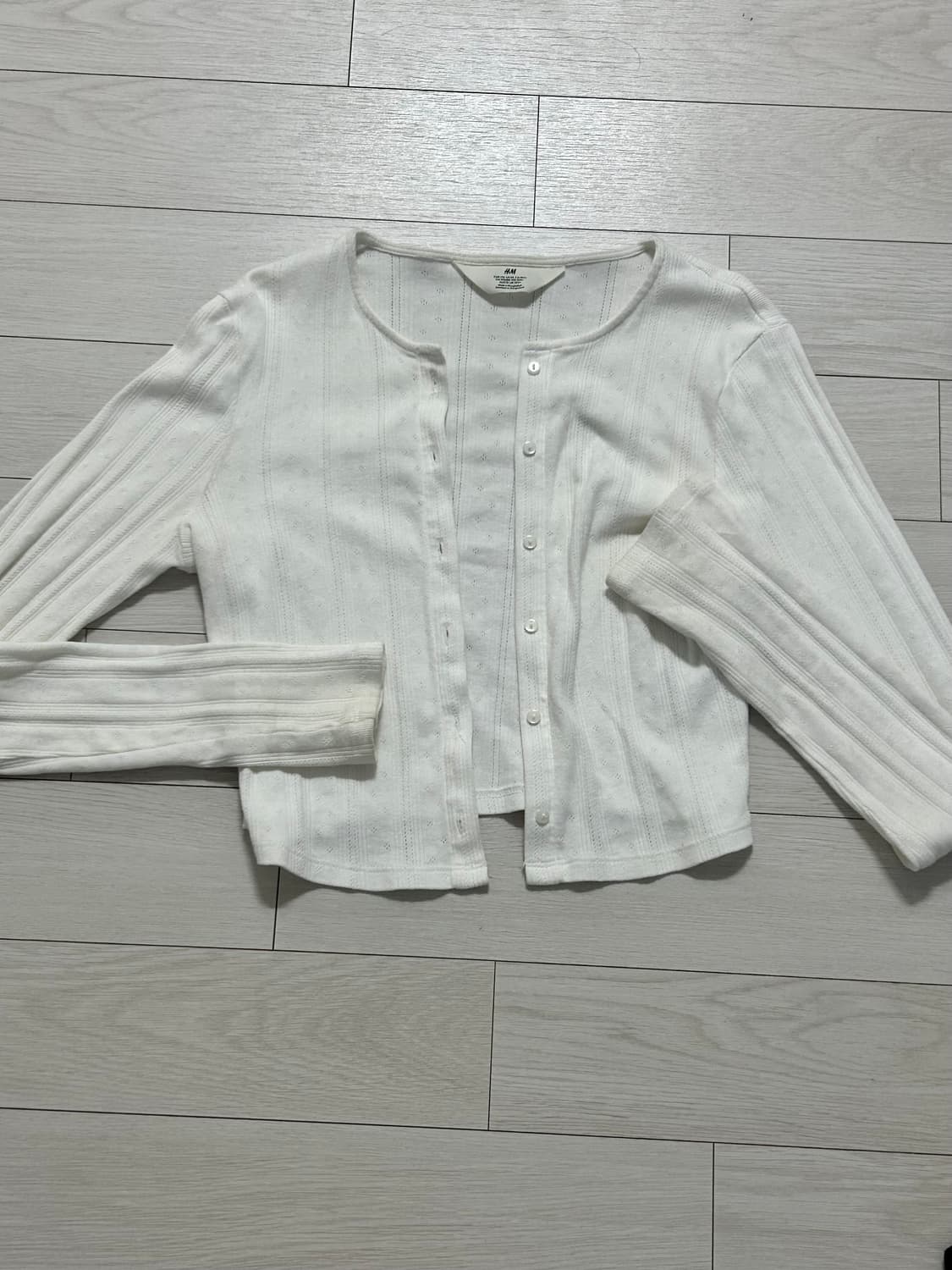 H&M 가디건 나시 세트 화이트 포인텔 상품이미지2