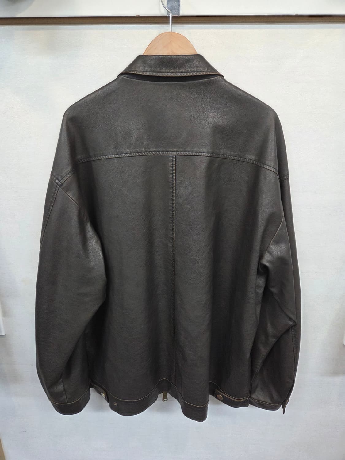 러기드하우스 빈티지워싱 투웨이 레더 자켓 xxl 상품이미지2