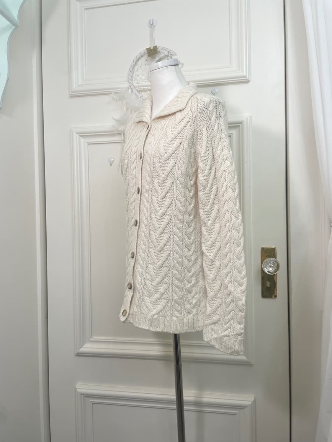 ivory twist basic collar cardigan 상품이미지2