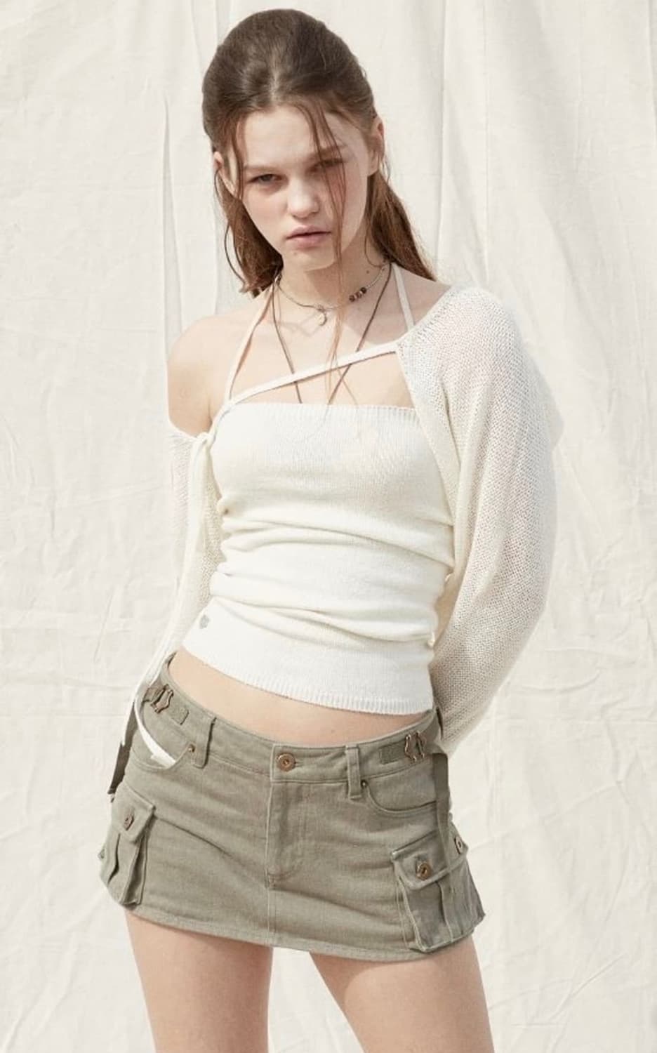 페인오어플레져 pain or pleasure khaki skirt 상품이미지1