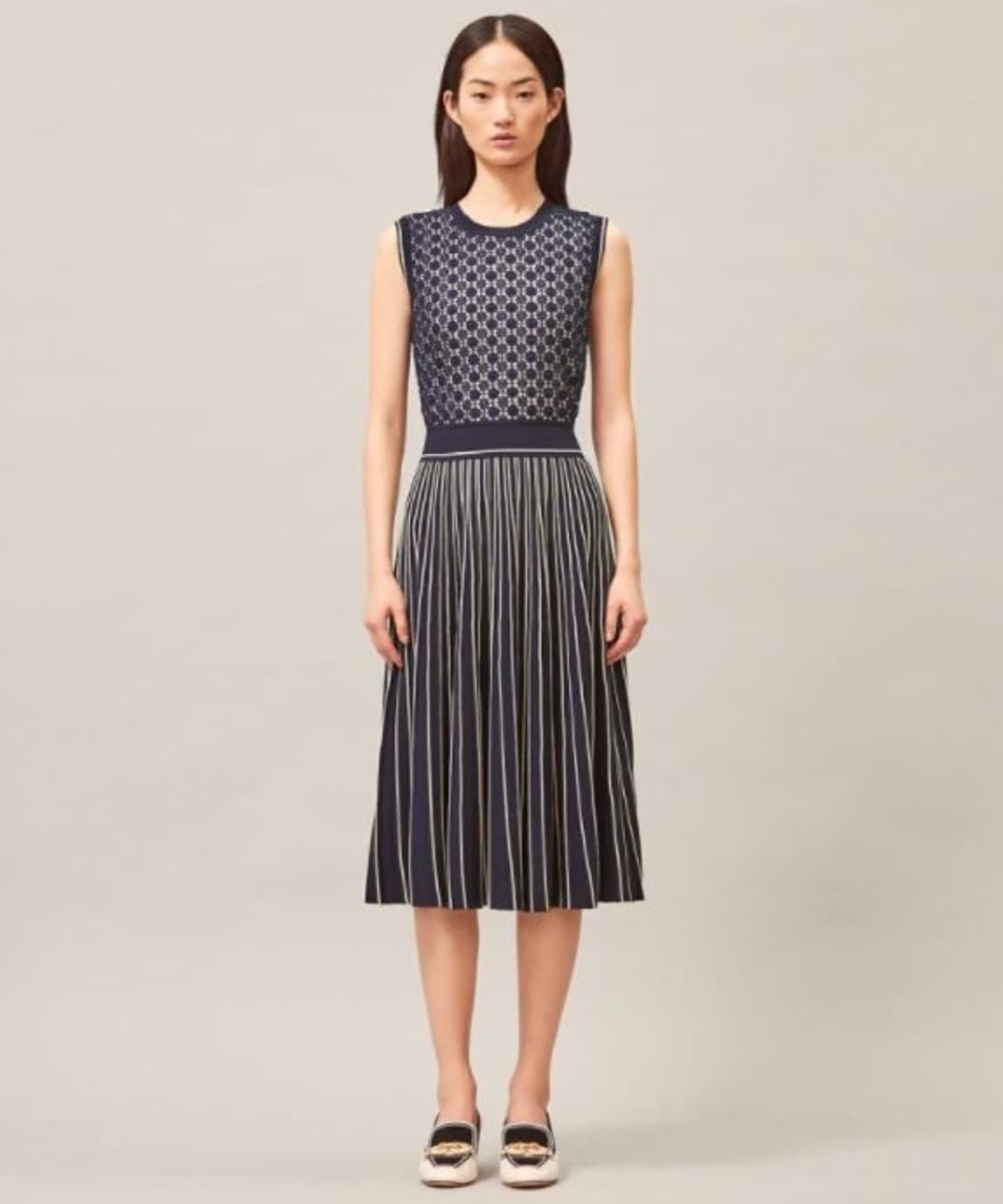 TORY BURCH 토리버치 니트 콤비 플리츠 원피스 s사이즈 상품이미지1